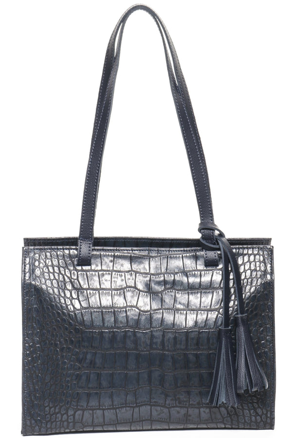 MONTEREY Navy Croco - Carla Mancini Handbags