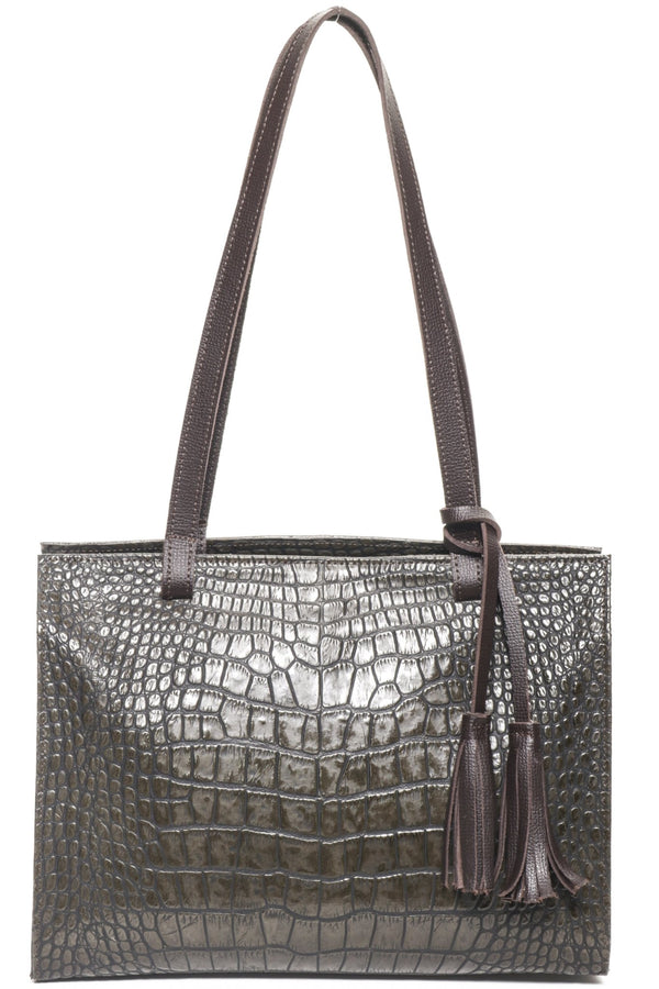 MONTEREY Olive Croco - Carla Mancini Handbags