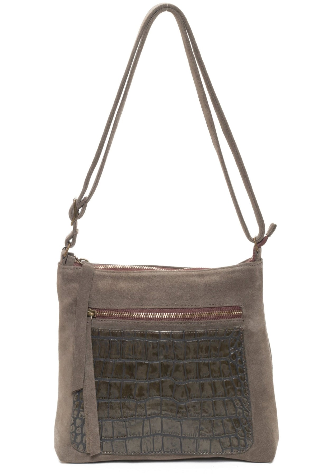 PARKER Olive Suede Croco - Carla Mancini Handbags