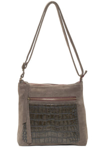 PARKER Olive Suede Croco - Carla Mancini Handbags