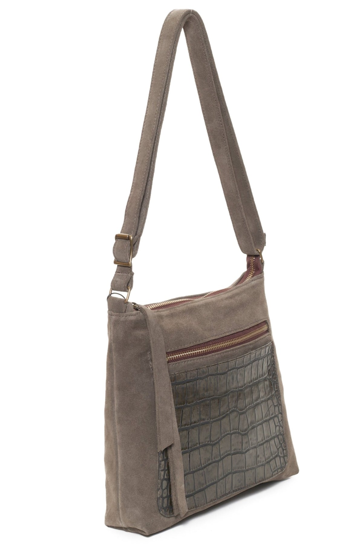 PARKER Olive Suede Croco - Carla Mancini Handbags