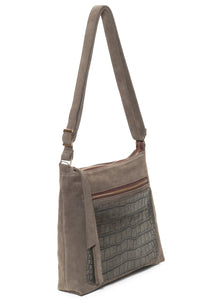 PARKER Olive Suede Croco - Carla Mancini Handbags