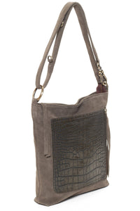 RILEY Olive Suede Croco - Carla Mancini Handbags