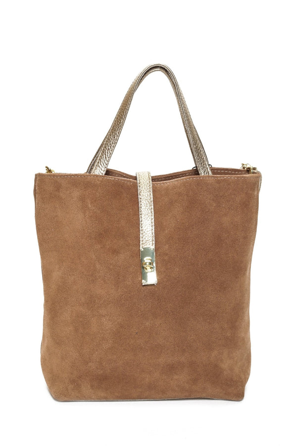 SIENNA Camel Suede - Carla Mancini Handbags