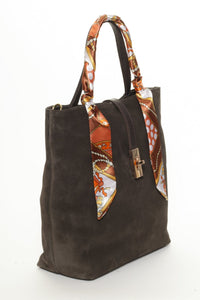 SIENNA Chocolate Suede - Carla Mancini Handbags