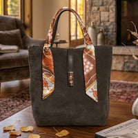 SIENNA Chocolate Suede - Carla Mancini Handbags