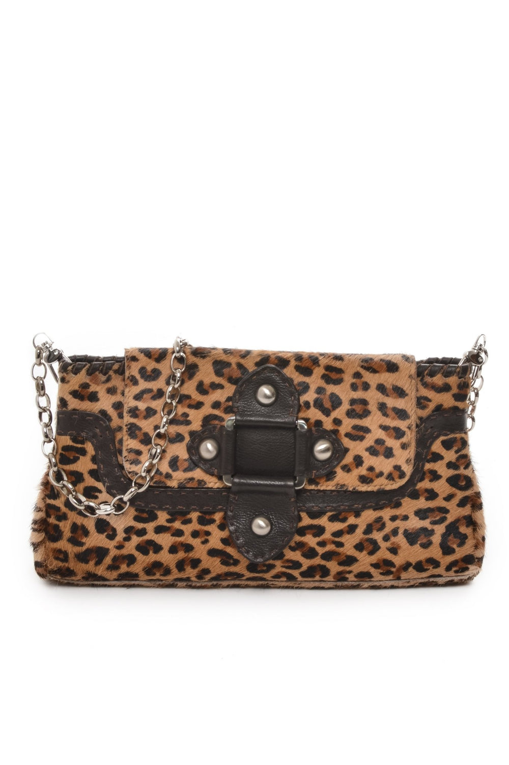 The Leopard Clutch + Crossbody | Pony Hair in Black