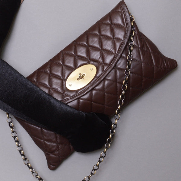 CM59 Quilted Brown - Carla Mancini Handbags