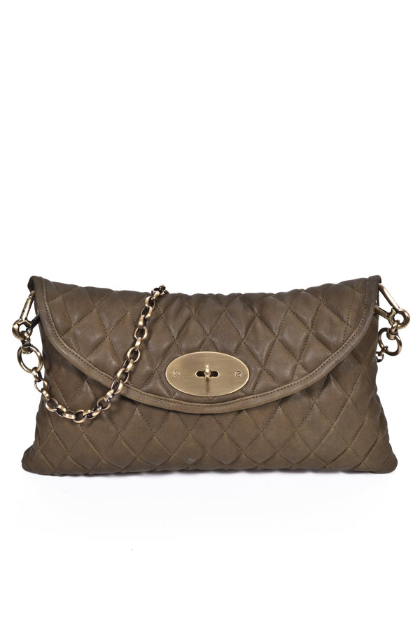 CM59 Quilted Vintage Olive - Carla Mancini Handbags