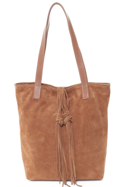 DUSTIN Tan Suede - Carla Mancini Handbags