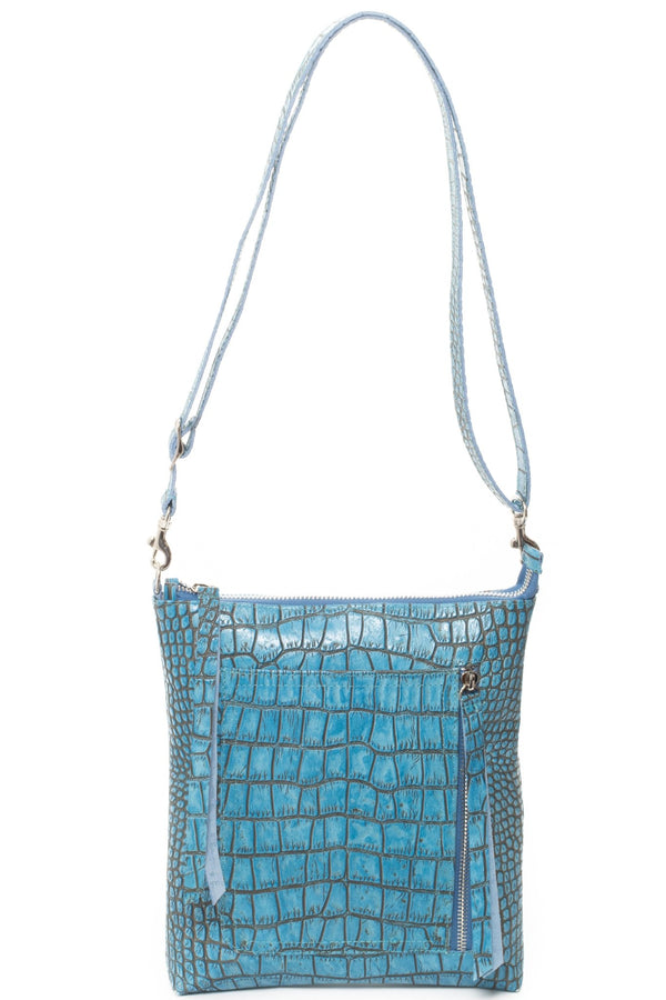 EMMA French Blue Croco - Carla Mancini Handbags