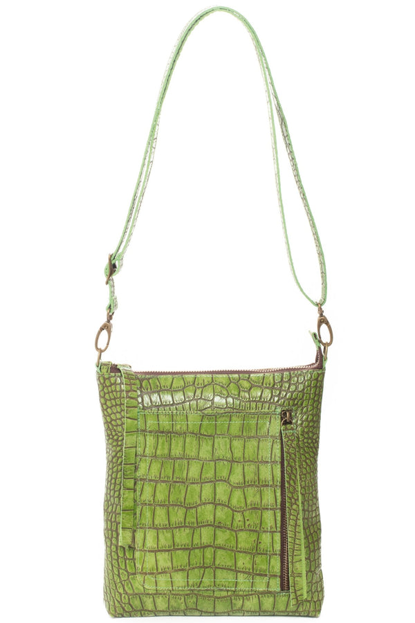 EMMA Green Croco - Carla Mancini Handbags