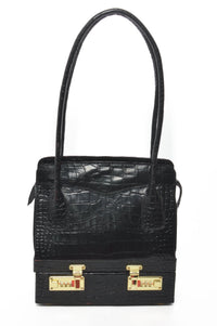 JAMIE Black Croco - Carla Mancini Handbags