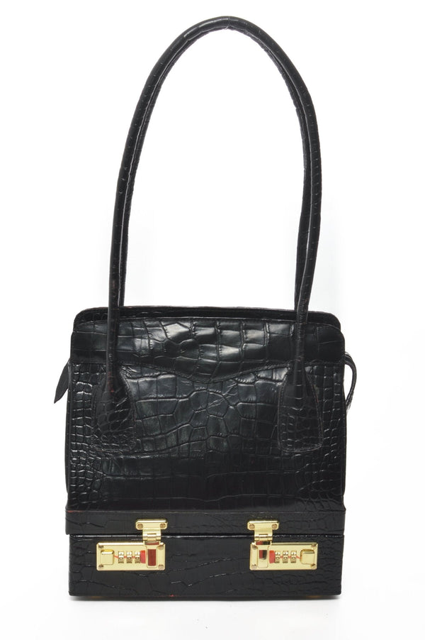 JAMIE Black Croco - Carla Mancini Handbags