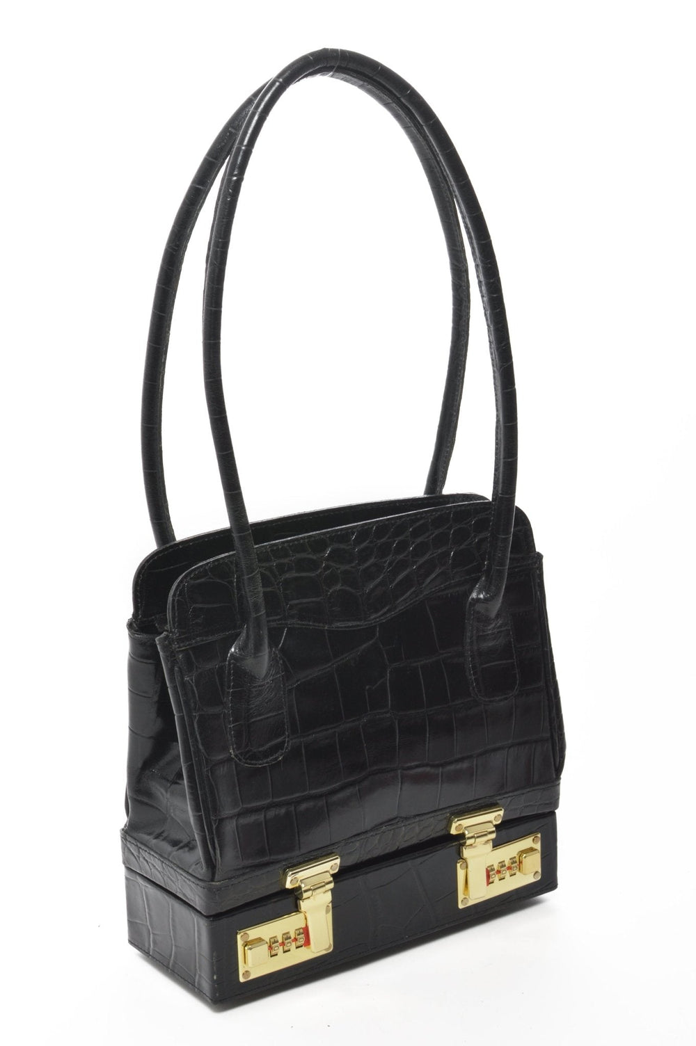 JAMIE Black Croco - Carla Mancini Handbags