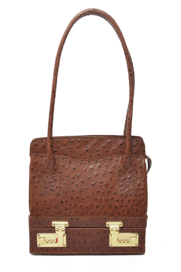 JAMIE Tan Ostrich - Carla Mancini Handbags