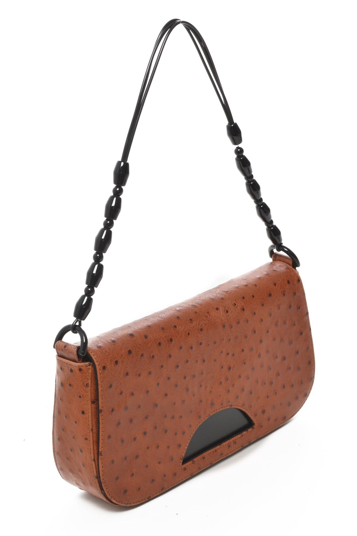 JILL Tan Ostrich Print - Carla Mancini Handbags