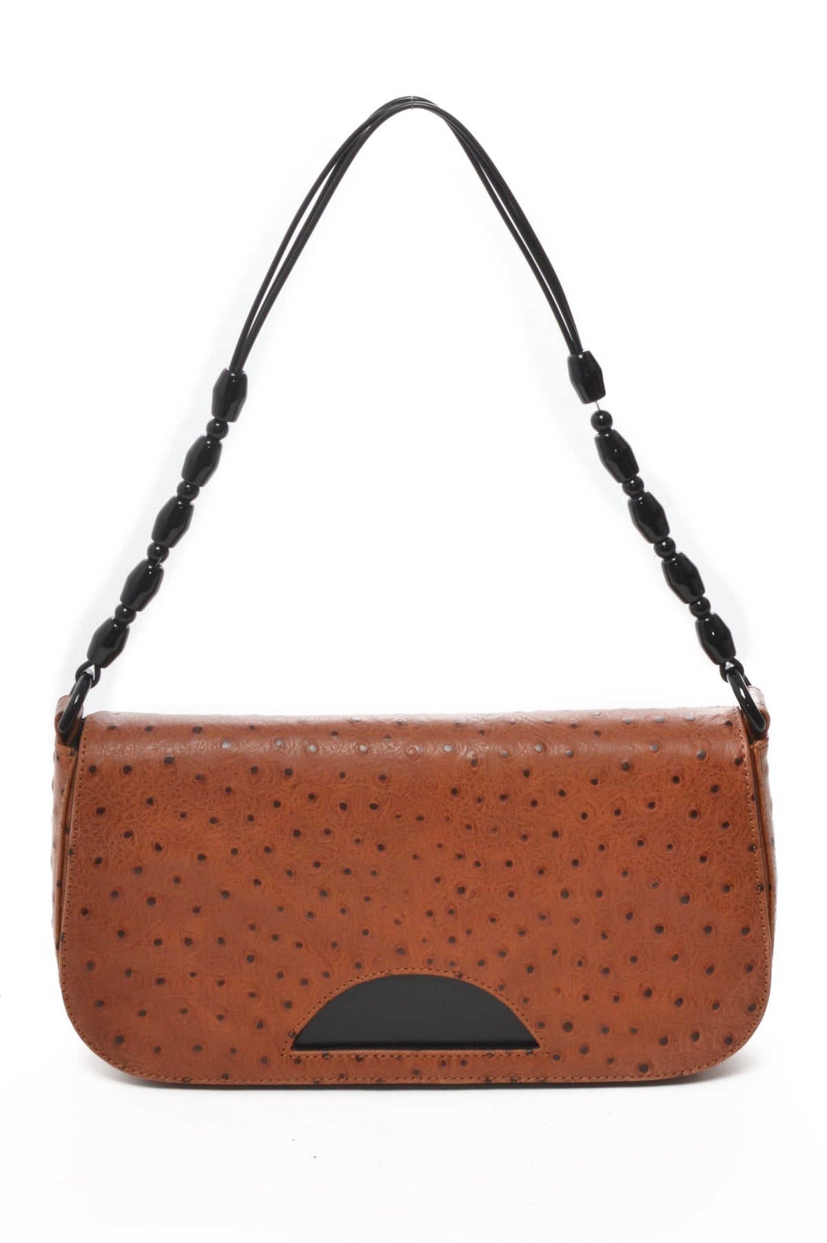 JILL Tan Ostrich Print - Carla Mancini Handbags