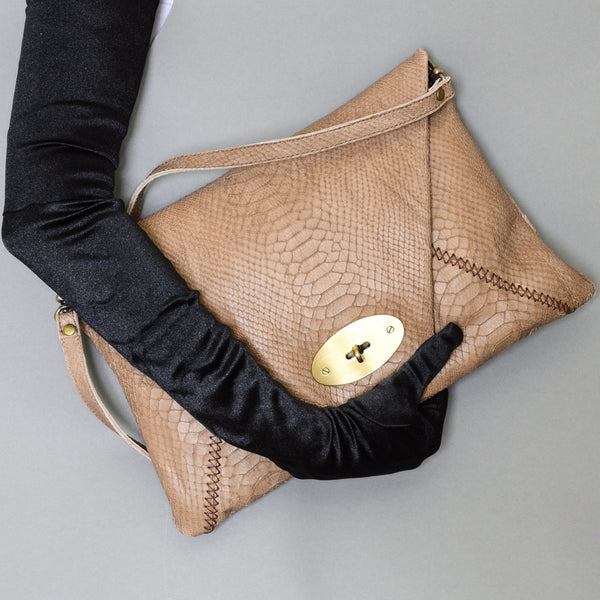 LILY Taupe Python - Carla Mancini Handbags
